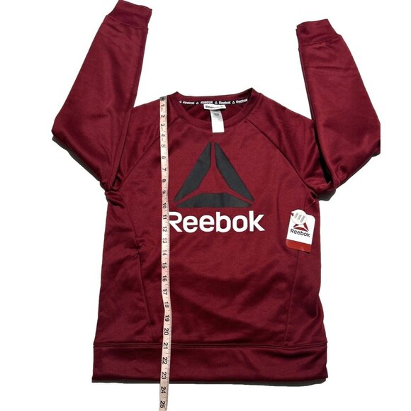 Reebok Boys Essential Fleece Red Crewneck Logo Sweatshirt Sz Large (10/12) NEW - Picture 4 of 5